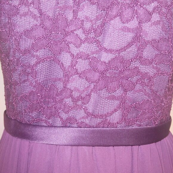 MORILEE LACE AND CHIFFON BRIDESMAID DRESS |  EGGPLANT COLOR  | SIZE 10 - Picture 6 of 12